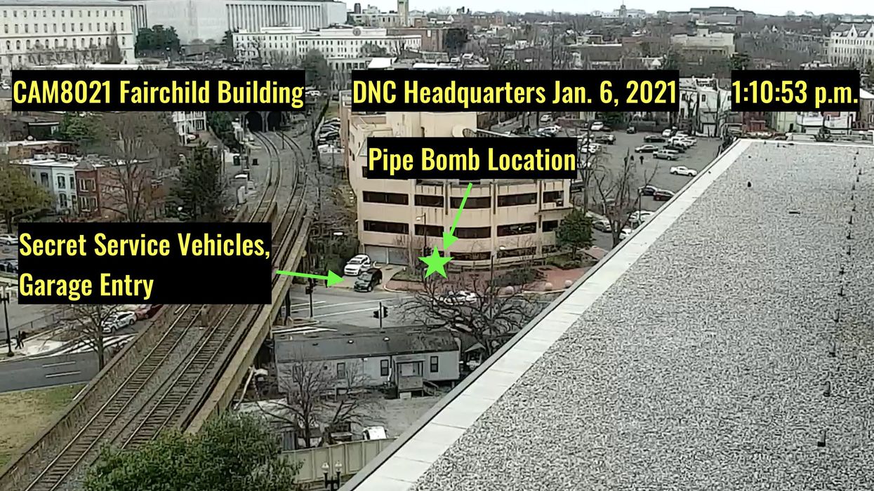 Was the DNC pipe bomb planted while Kamala Harris was inside on January 6?